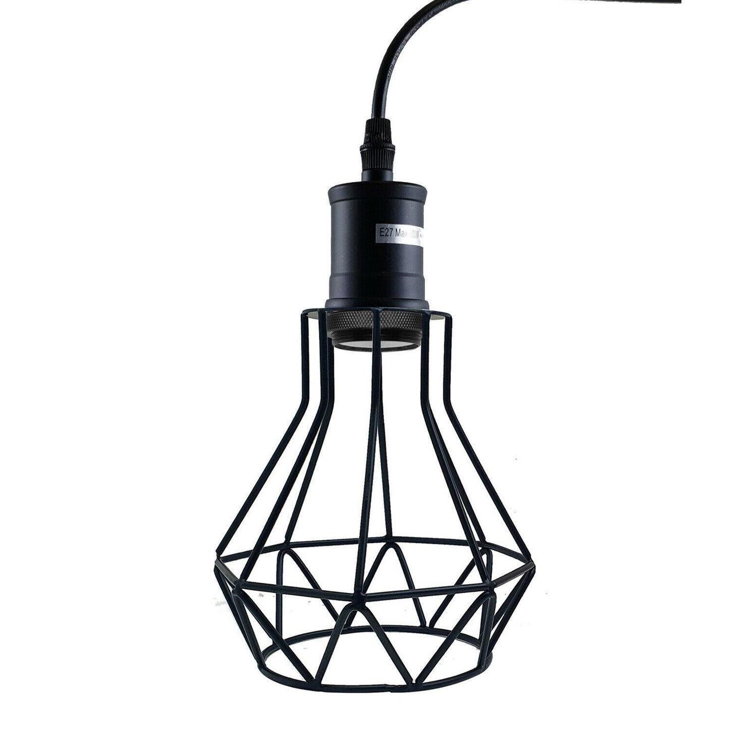 Industrial E27 Black Light Ceiling Pendant Light Cage Hanging