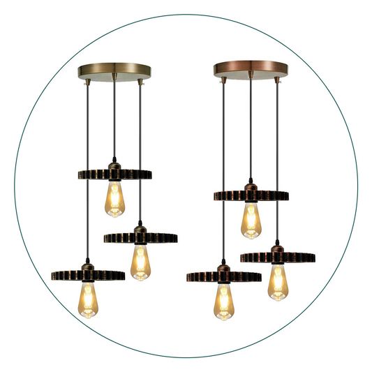 Retro Industrial Vintage Wood Pendant Light Shade Chandelier Ceiling