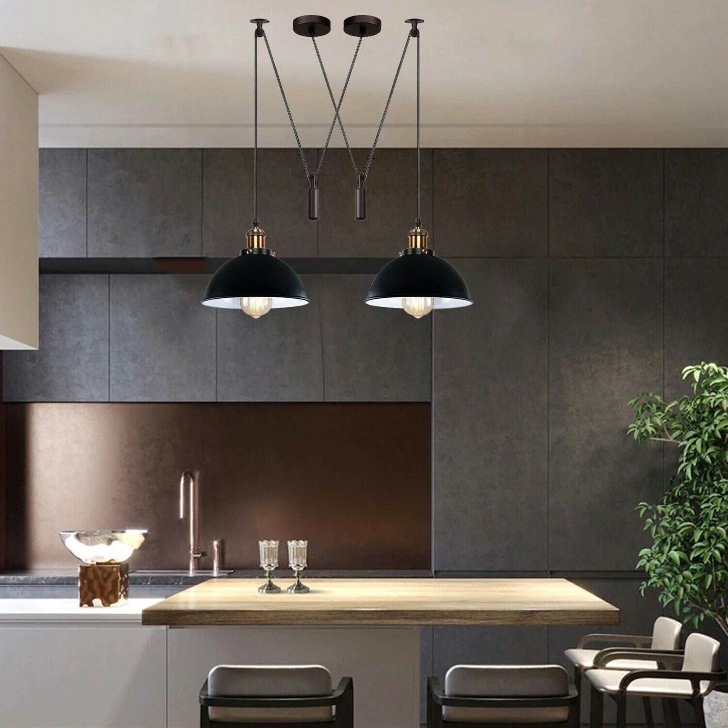 Retro Loft Adjustable Antique Metal Pendant Ceiling Light ~1133