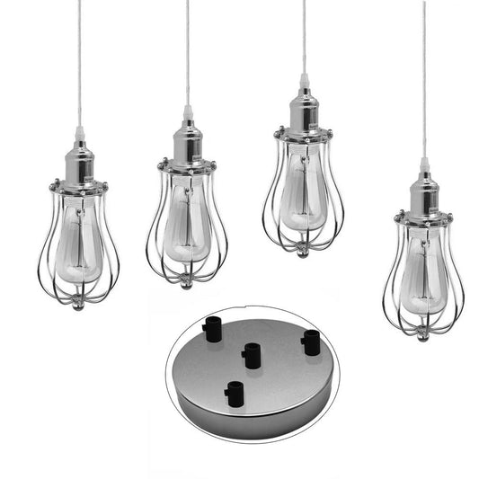 Chrome Pendant Chandelier Light~1962