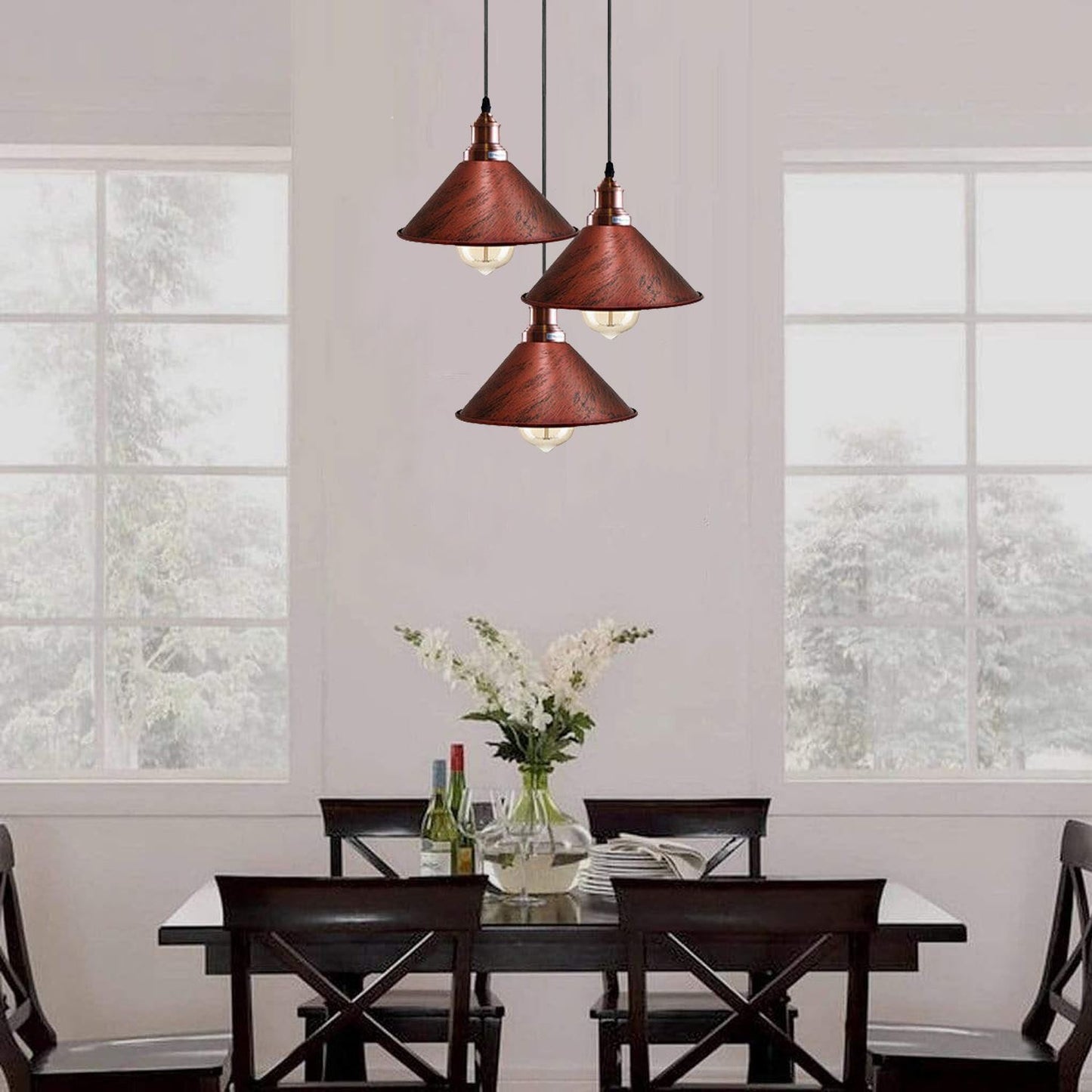 Brass 3 Light Over the Kitchen Island~1302