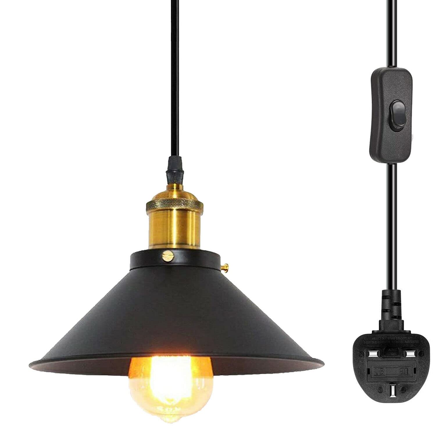 4m Plug in Pendant Lighting Metal ~6217-5