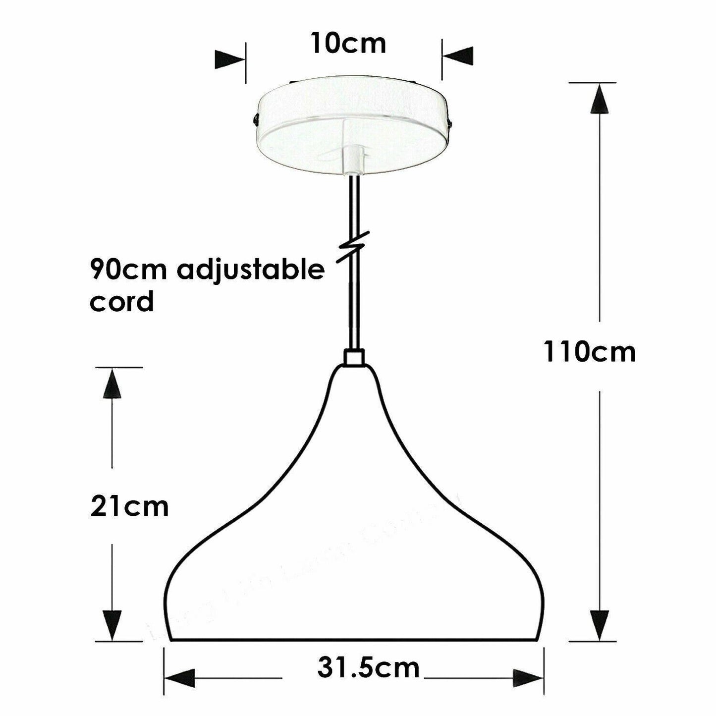 Retro Industrial Black Ceiling Pendant Light Metal Lamp Shade With