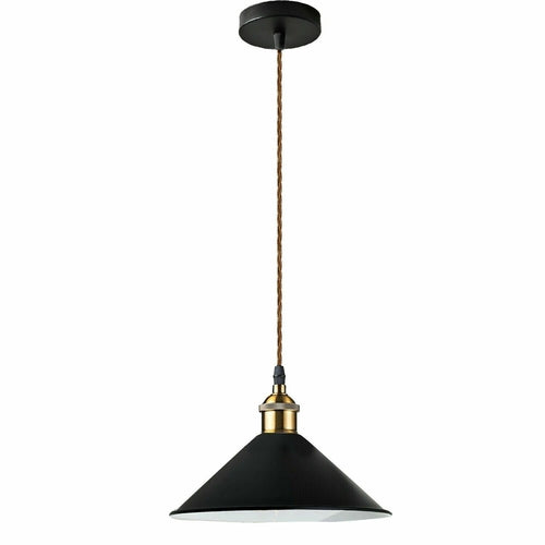 Retro Industrial Black Ceiling Pendant Light Metal Lamp Shade With