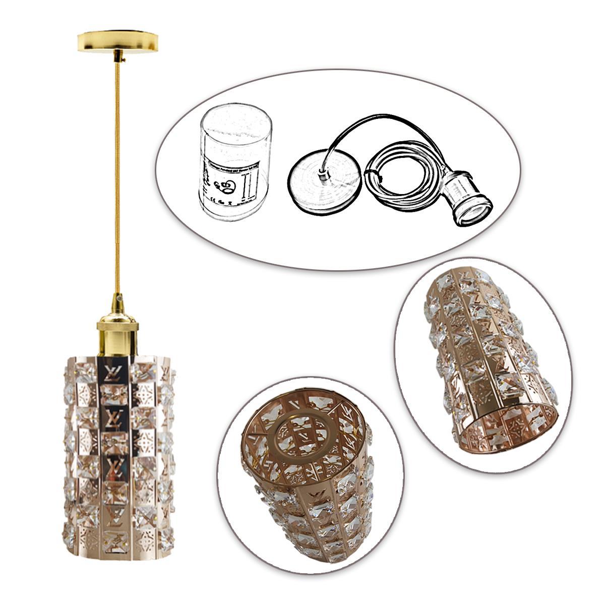 Modern Gold Ceiling Pendant Light Lamp Shade Crystal Droplet UK~1444