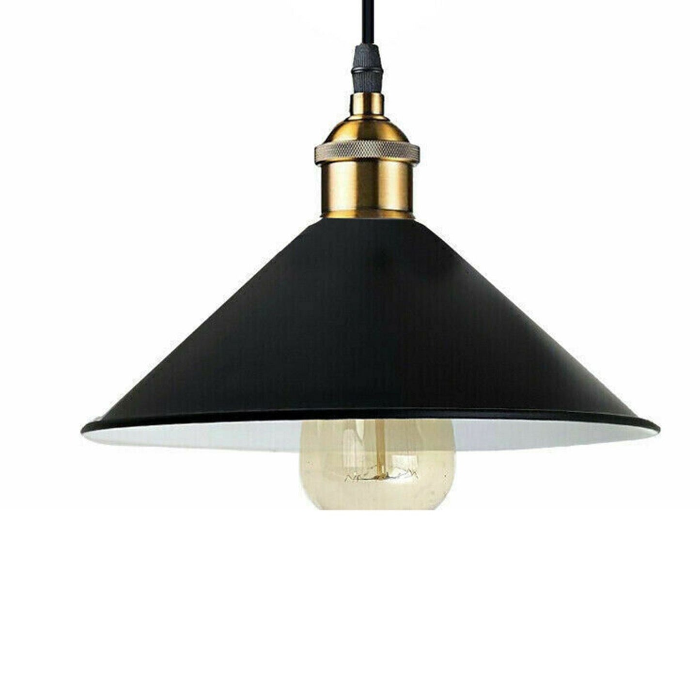 Retro Industrial Black Ceiling Pendant Light Metal Lamp Shade With