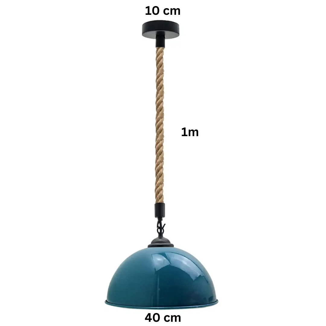 40cm Large Dome Shaded Hemp Rope Pendant Light ~6564-1
