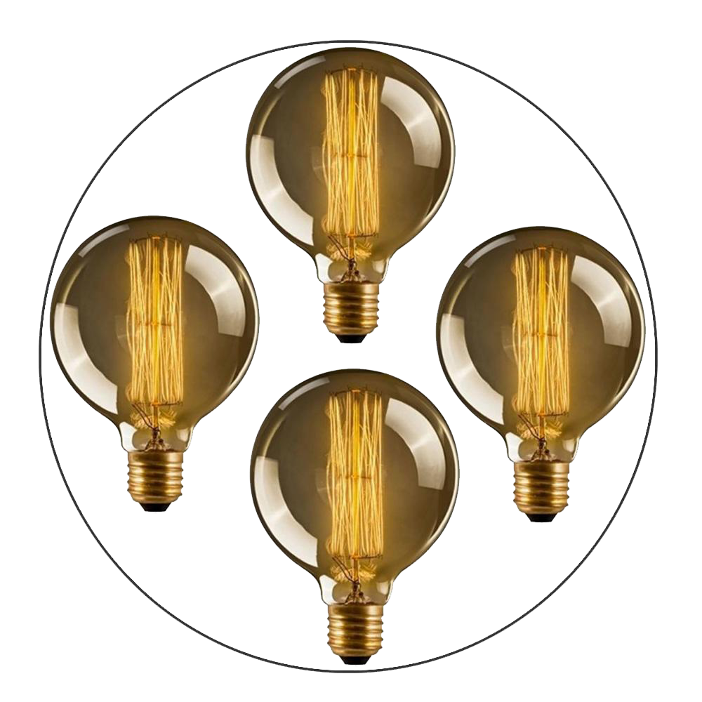 Industrial Light Bulb G95 Edison E27 4W Filament Warm White 2700K~2272