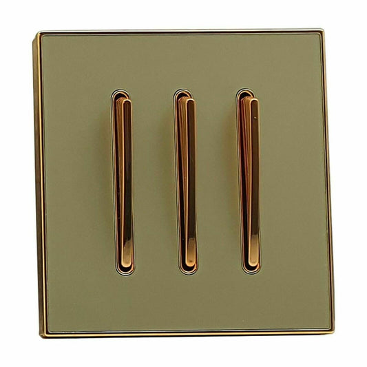 Antique Brass 3 Gang 2 Way Light Switch~2636