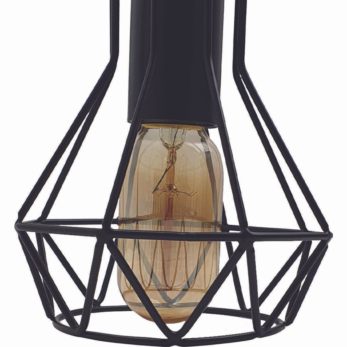 Modern Ceiling 1 Head Pendant Light Fitting Metal Black Cage~2470