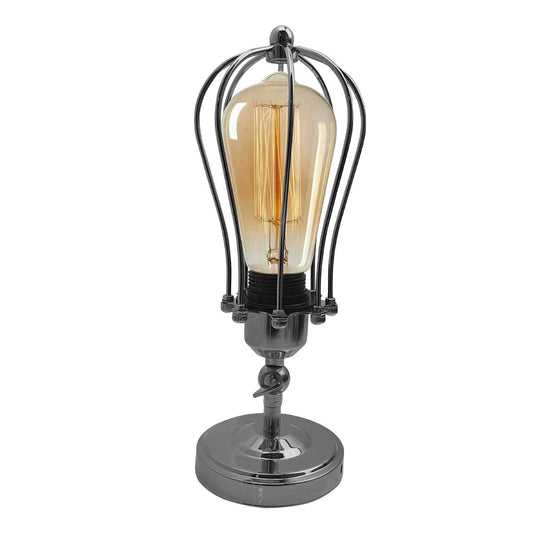 Modern Industrial Chrome Flex Arm Retro Light Cage Ceiling Fixtures
