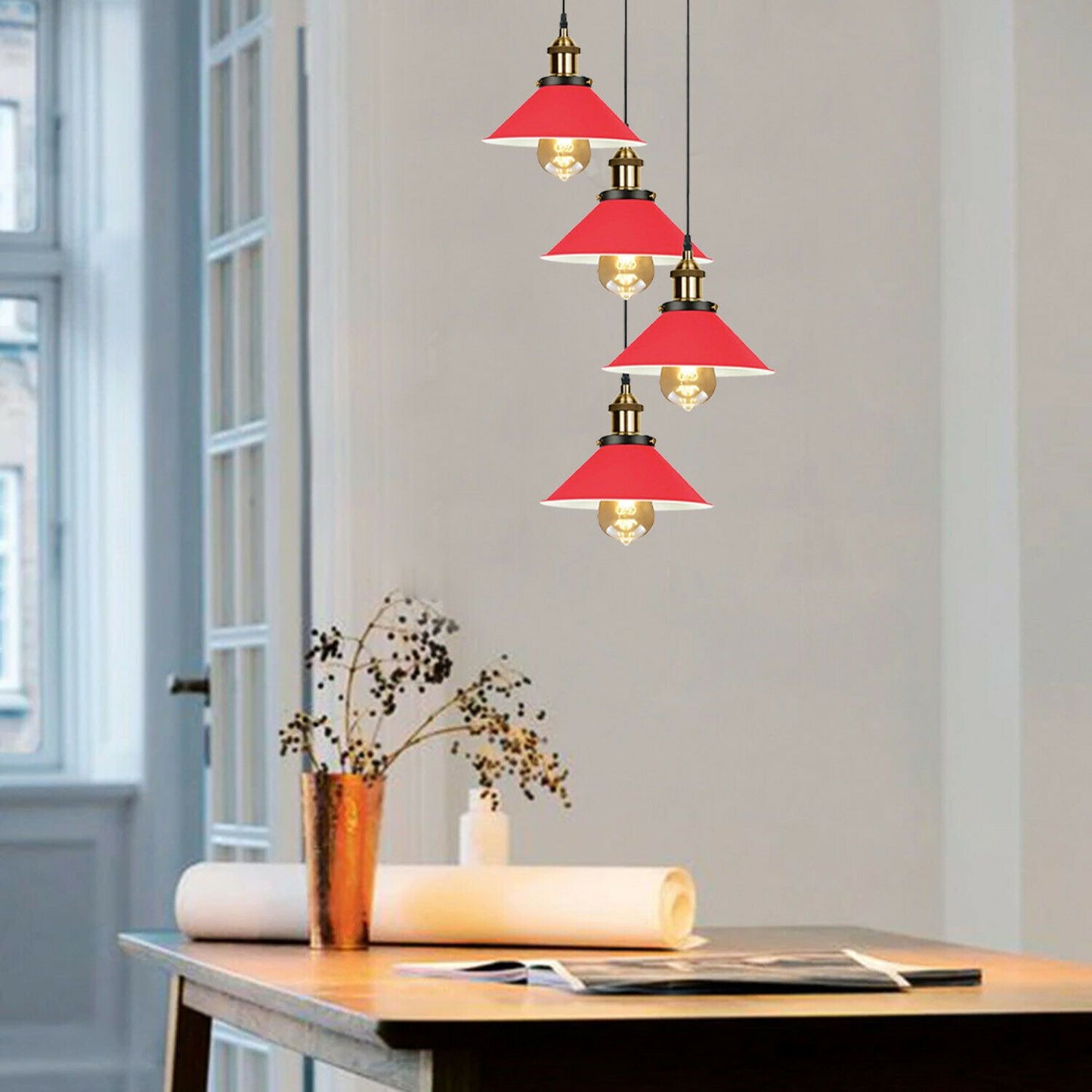 Modern Industrial Lampshade Chandelier Ceiling Pendant Light Pub