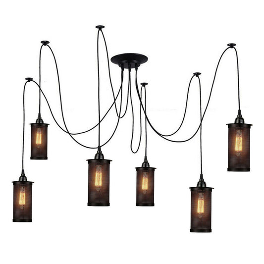 Modern Industrial Retro Ceiling Spider Light Fixture With E27 Holder