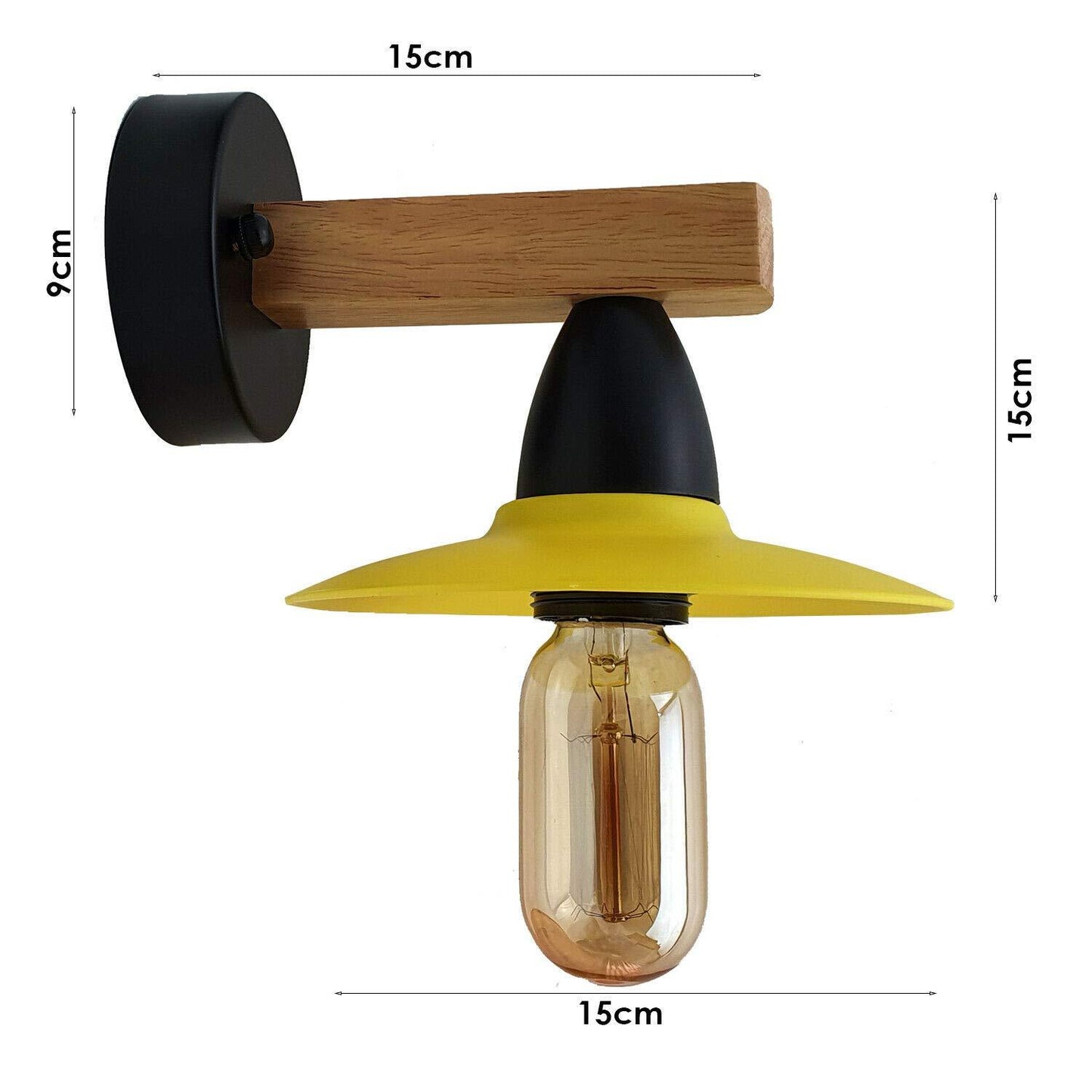 LEDSon industrial vintage Wood Wall Light fixtures E27 Uk Holder ~2511