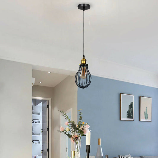 Industrial Black hanging Pendant Ceiling Light Cover Decorative Cage