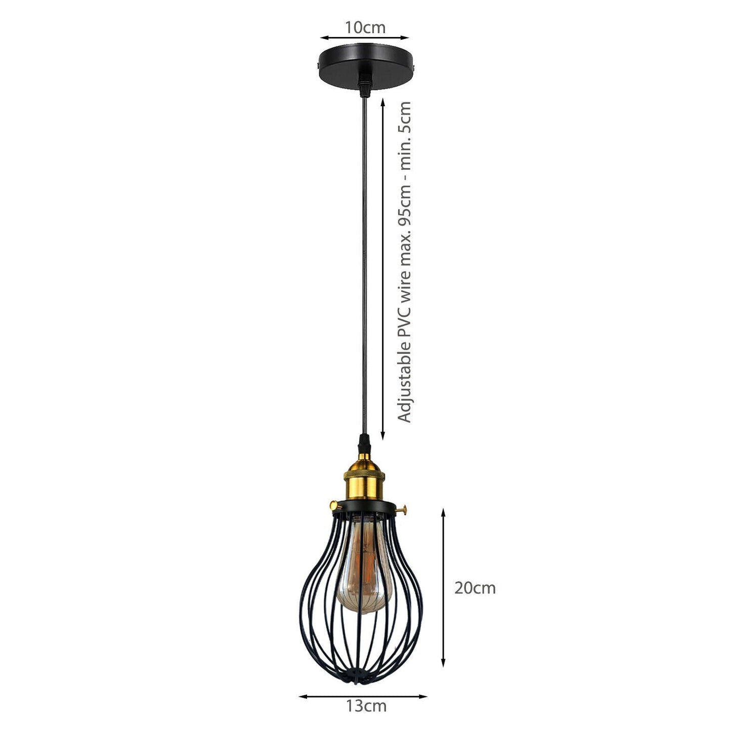 Industrial Black hanging Pendant Ceiling Light Cover Decorative Cage