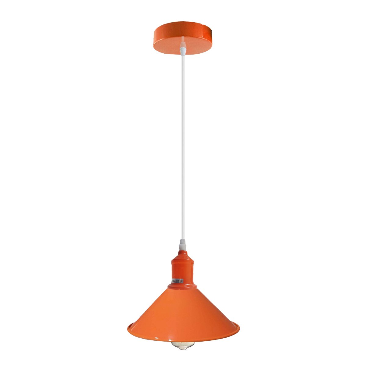Orange Painted Metal Shade Lighting Vintage Pendant Light~1507