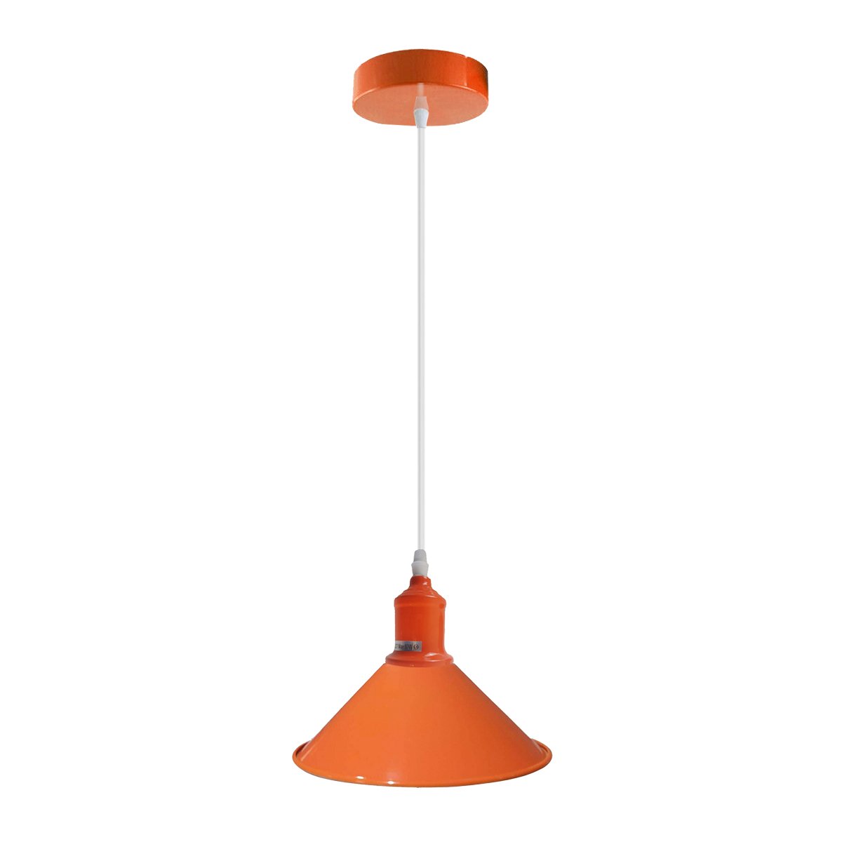 Orange Painted Metal Shade Lighting Vintage Pendant Light~1507