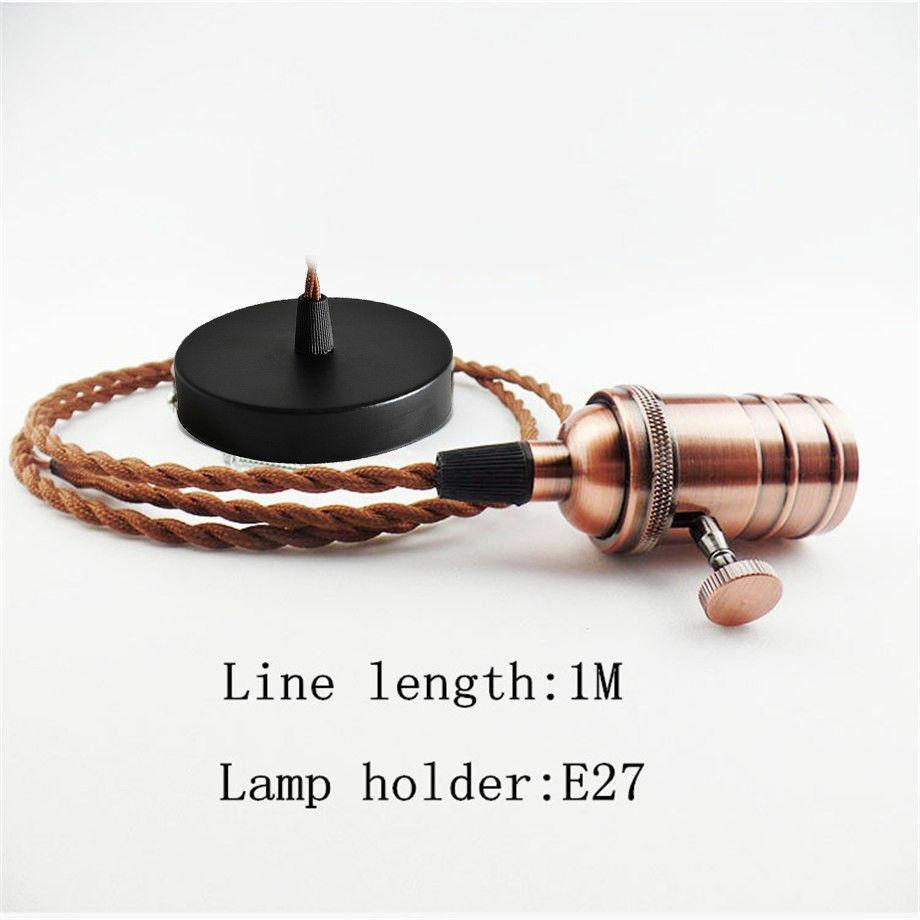 Pendant Light Copper Ceiling Canopy Hanging Switch Electric Bulb