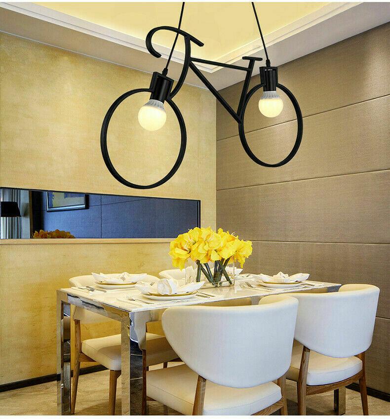 Retro Meta Design Bicycle Ceiling Hanging Pendant Light Shade Modern