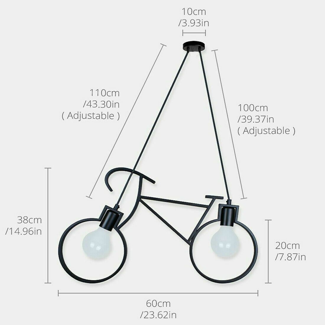 Retro Meta Design Bicycle Ceiling Hanging Pendant Light Shade Modern