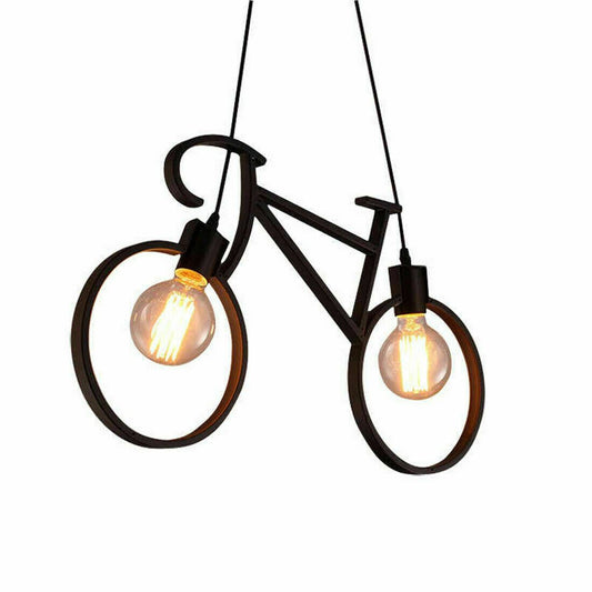 Retro Meta Design Bicycle Ceiling Hanging Pendant Light Shade Modern