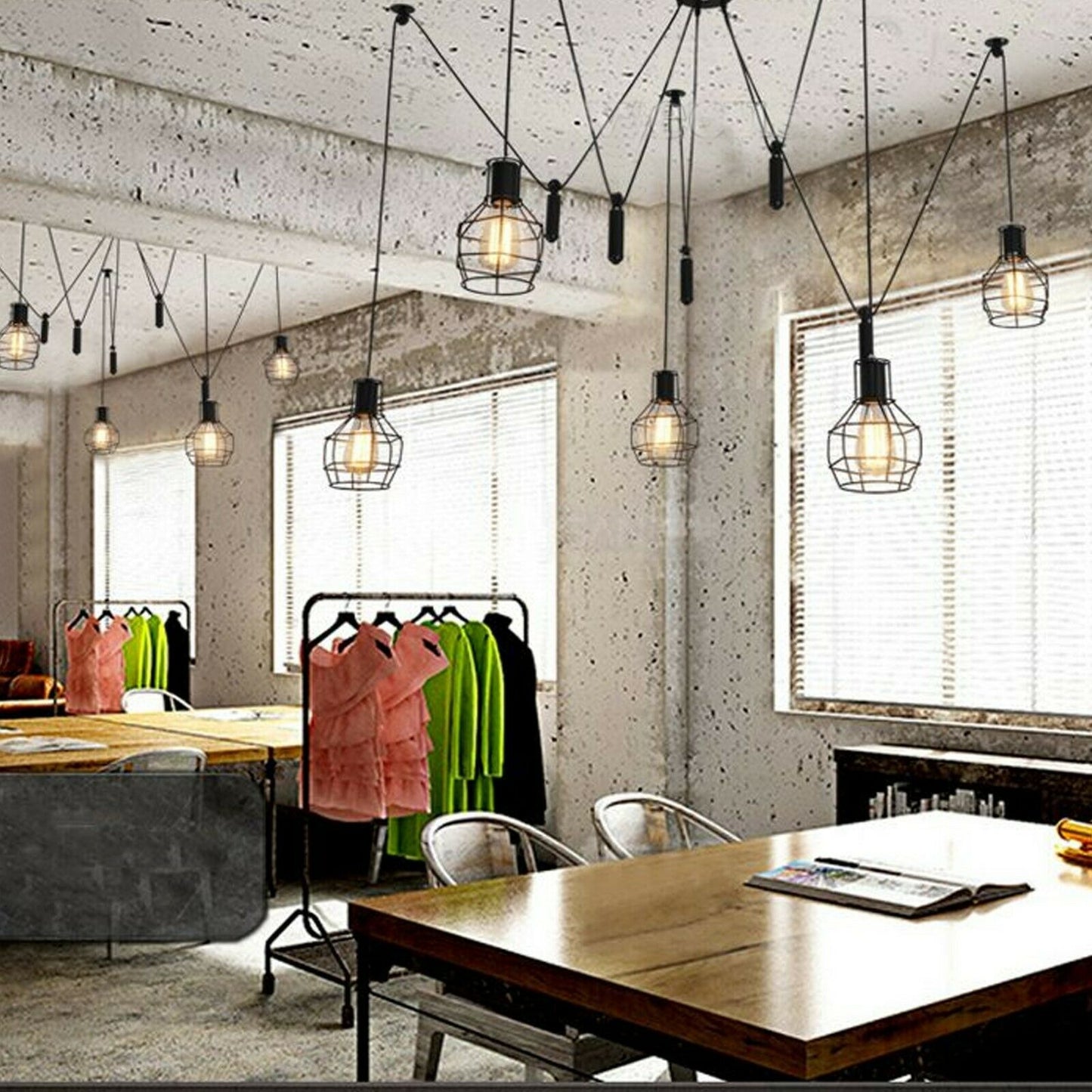 Five Way Spider Light Industrial Spider Pendant Light ~2488