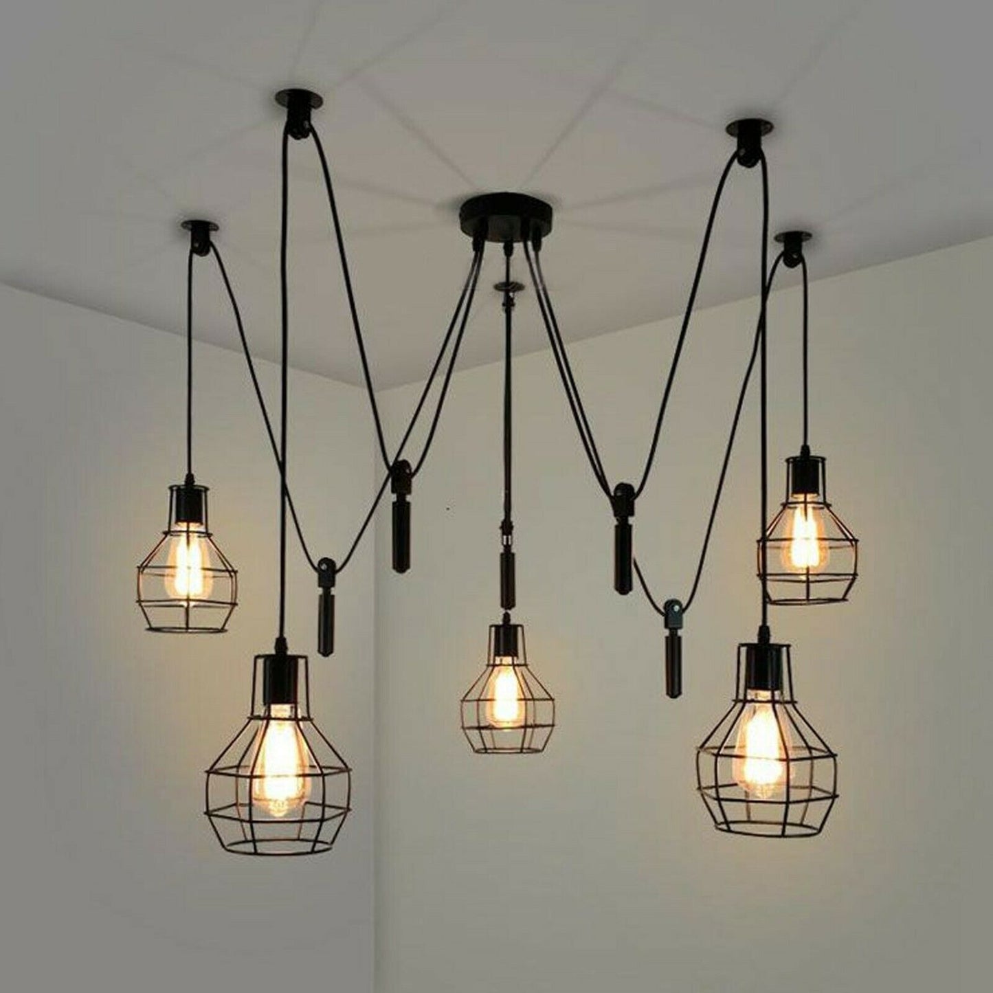 Five Way Spider Light Industrial Spider Pendant Light ~2488