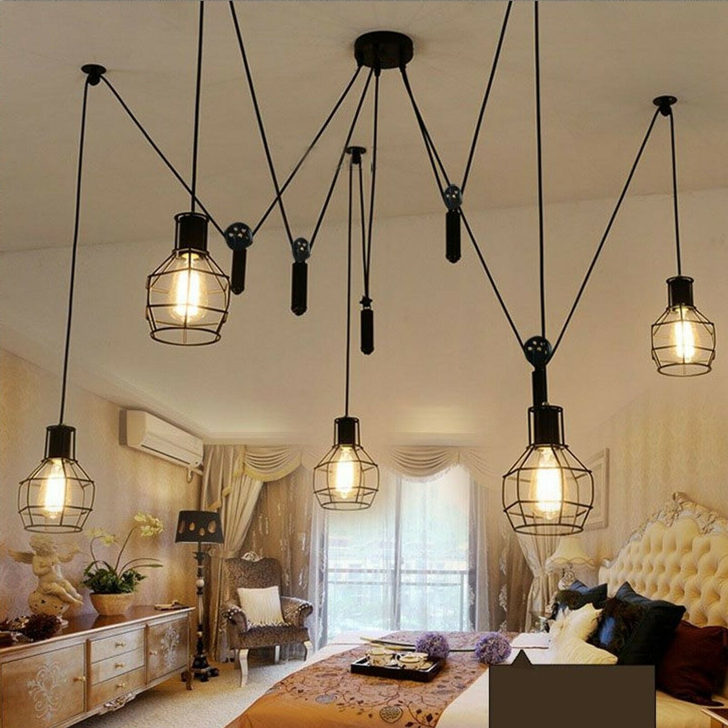 Five Way Spider Light Industrial Spider Pendant Light ~2488