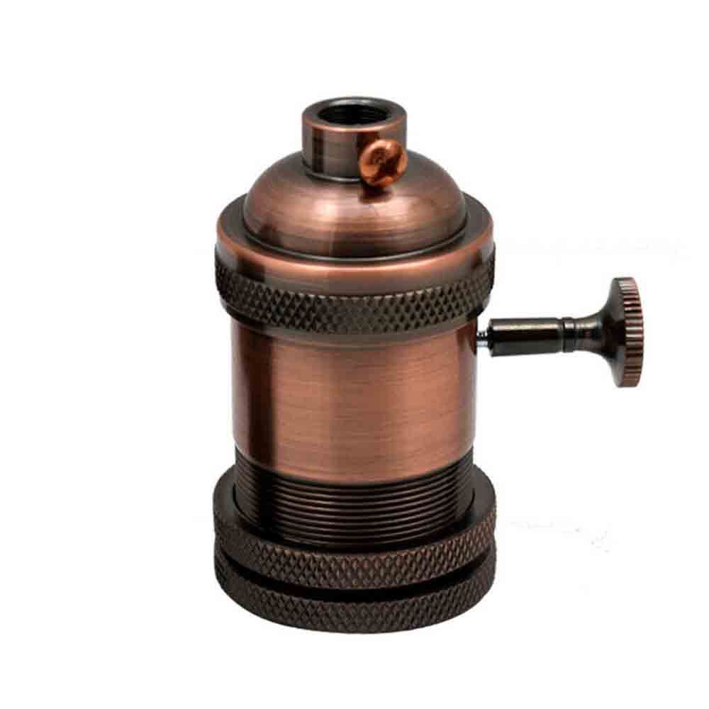 Black E27 Industrial Lamp Light Bulb Holder Antique Retro Edison Screw
