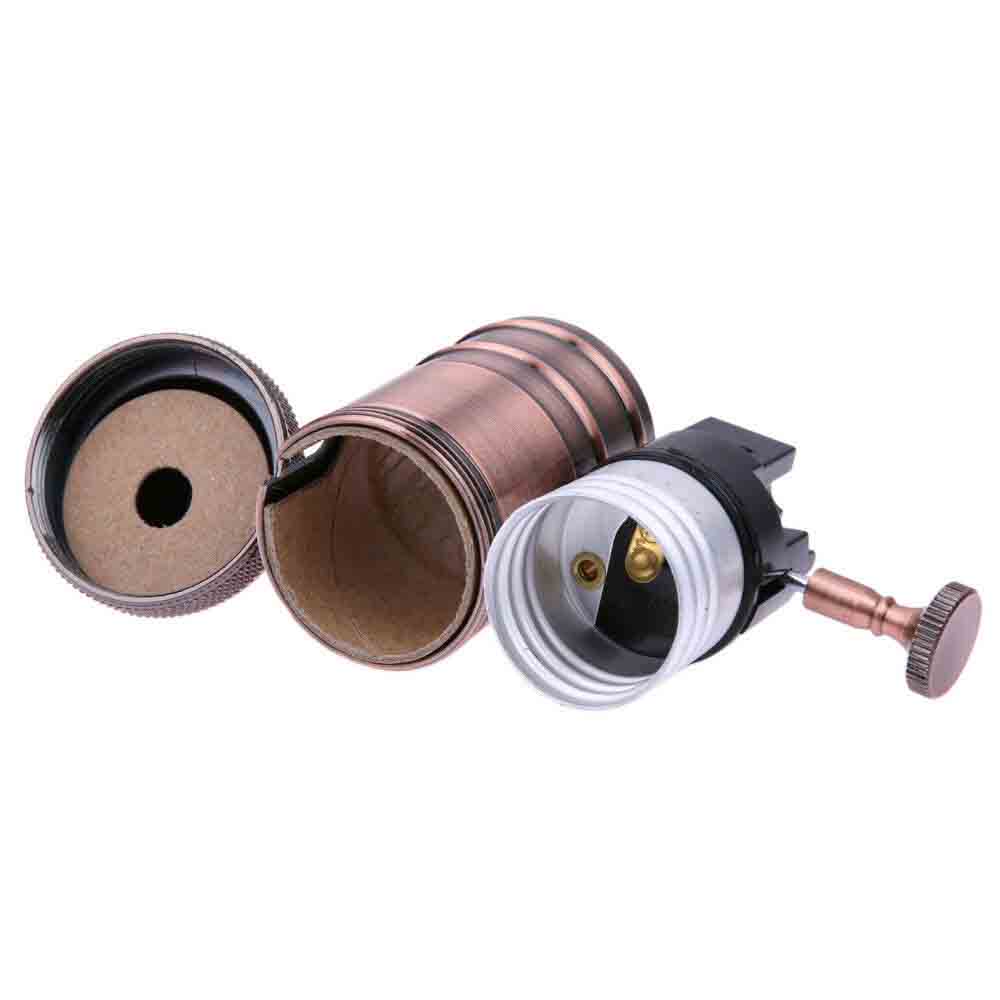 Black E27 Industrial Lamp Light Bulb Holder Antique Retro Edison Screw