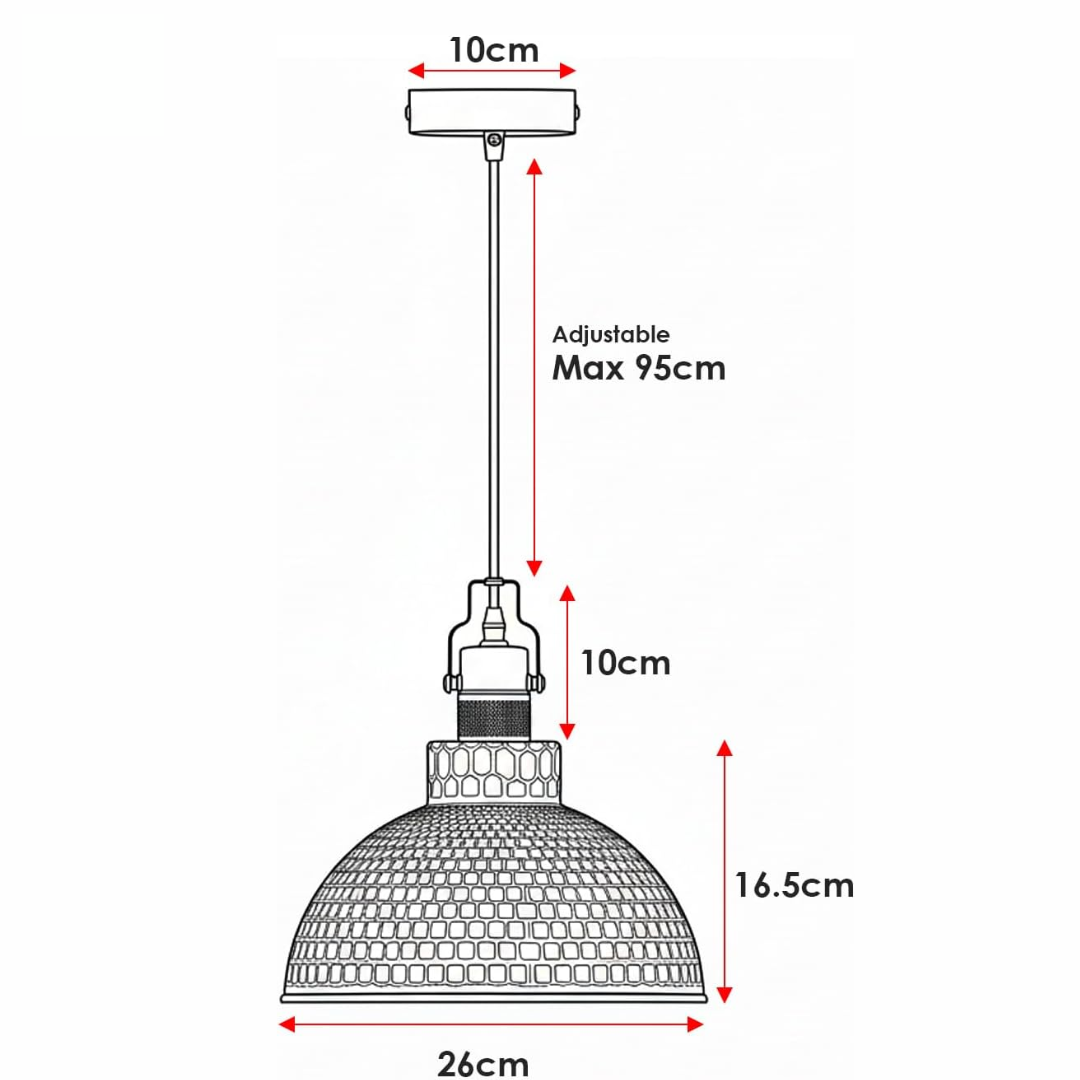 Shaded Pendant Light With Hammered Texture ~6463-1