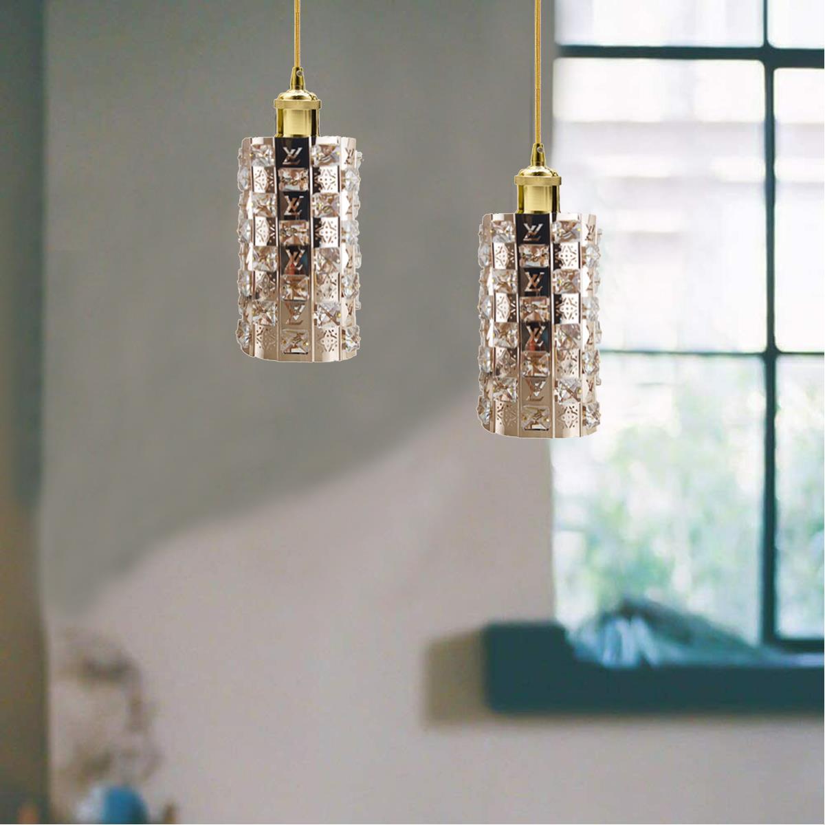 Modern Gold Ceiling Pendant Light Lamp Shade Crystal Droplet UK~1444
