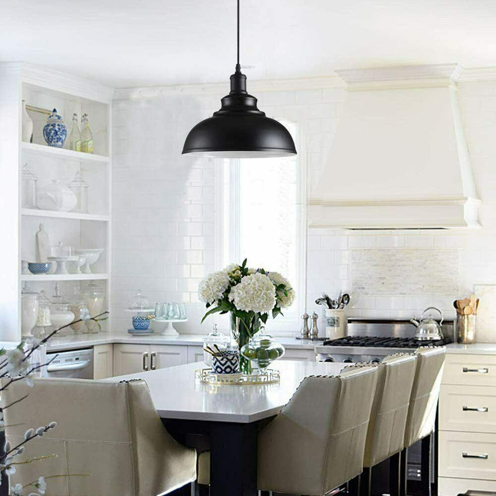 Retro Industrial Black Ceiling Pendant Light Metal Lamp Shade With