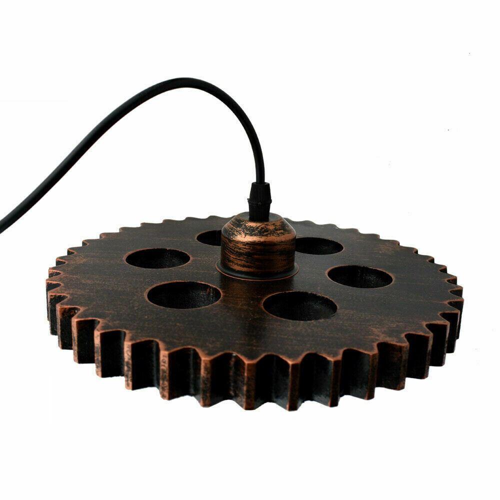 Retro Industrial Vintage Wood Pendant Light Shade Chandelier Ceiling