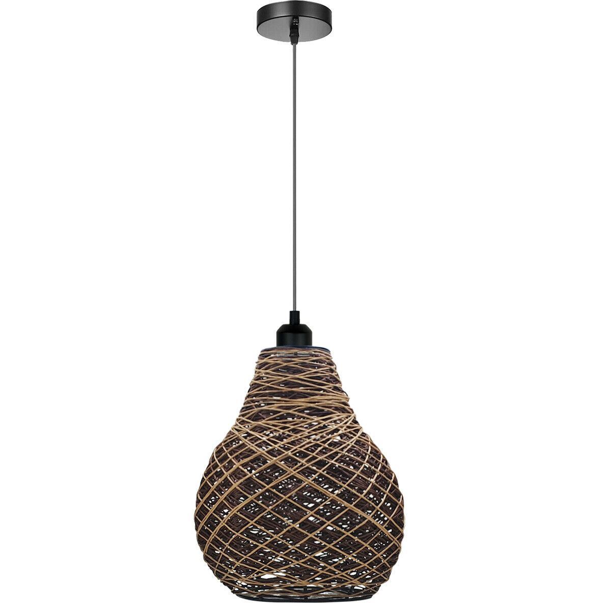 Rattan Wicker Ceiling Pendant Light Shade Hanging Light Antique décor