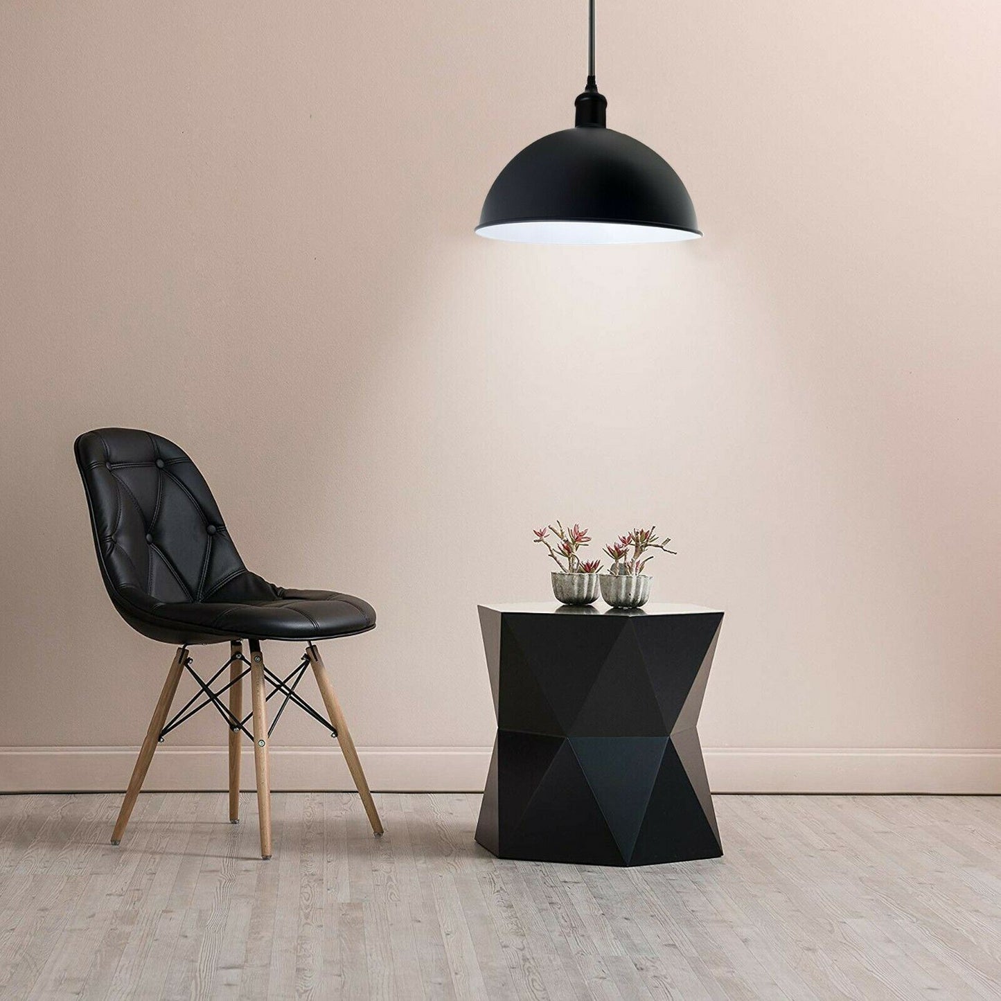 Retro Industrial Black Ceiling Pendant Light Metal Lamp Shade With