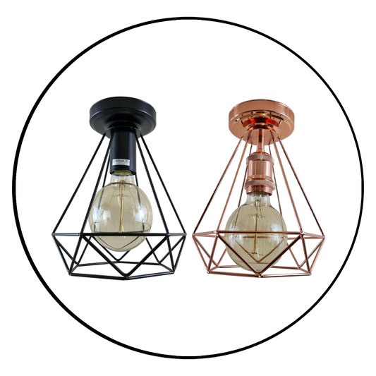 Retro Vintage Style Cage Celling Light - E27 Base ~1137