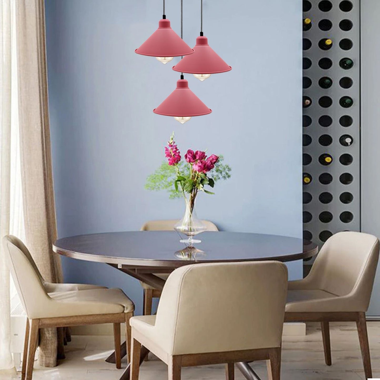 Modern Industrial Cone Shade Pendant Light E27 Adjustable Hanging Lamp