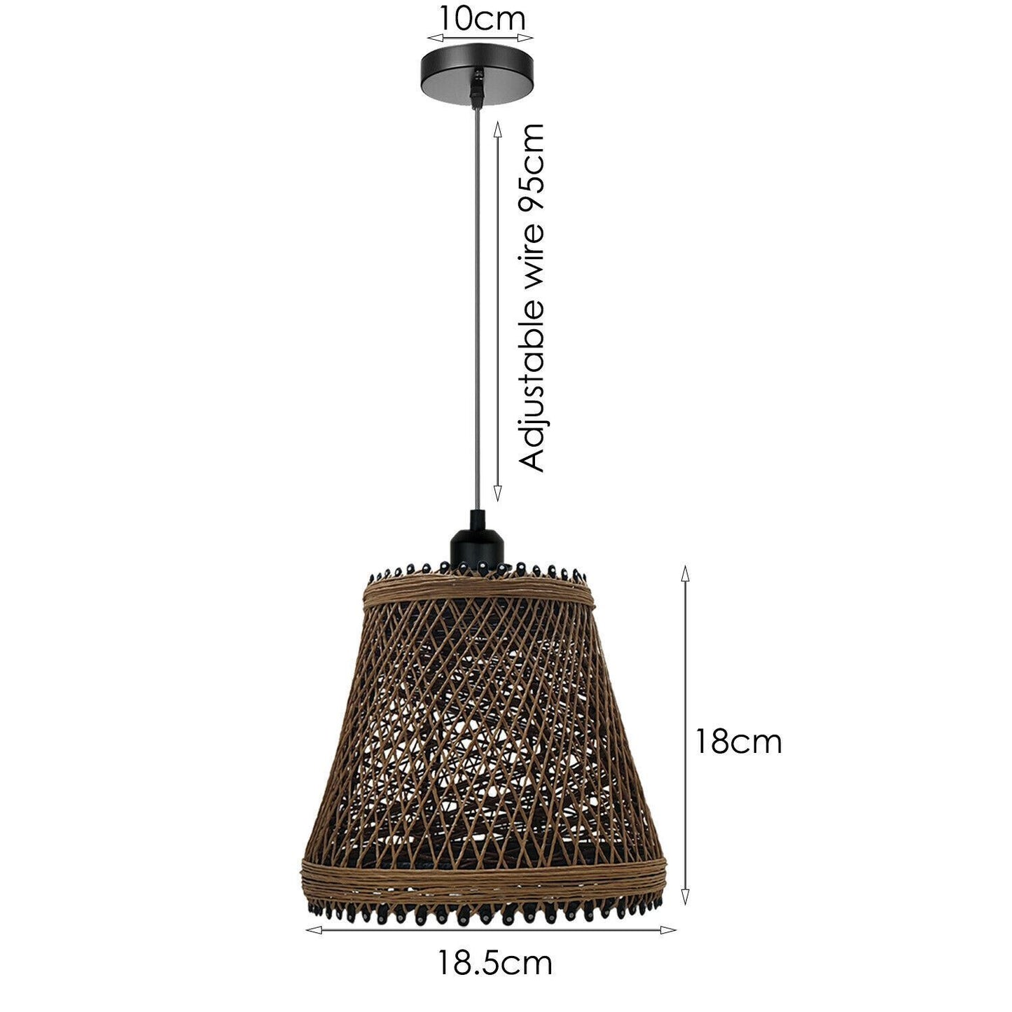 Rattan Wicker Ceiling Pendant Light Shade Hanging Light Antique décor