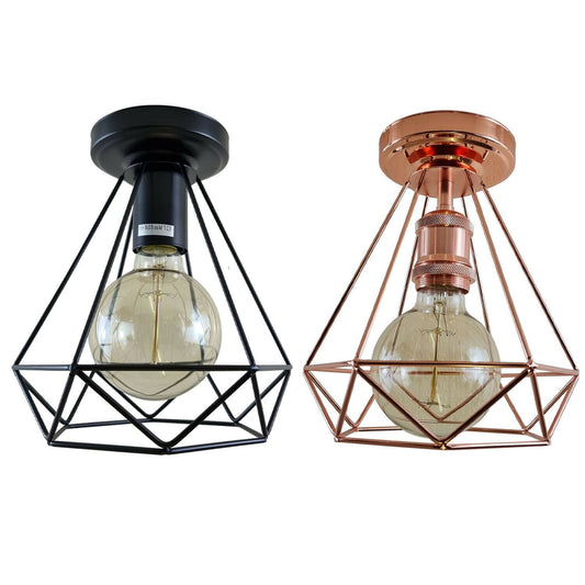 Retro Vintage Style Cage Celling Light - E27 Base ~1137