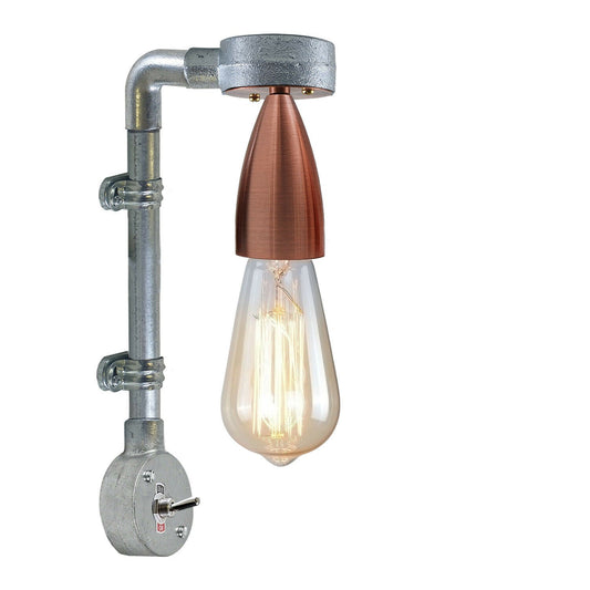 Industrial Retro Stylish Wall Designer Light Galvanized conduit Wall