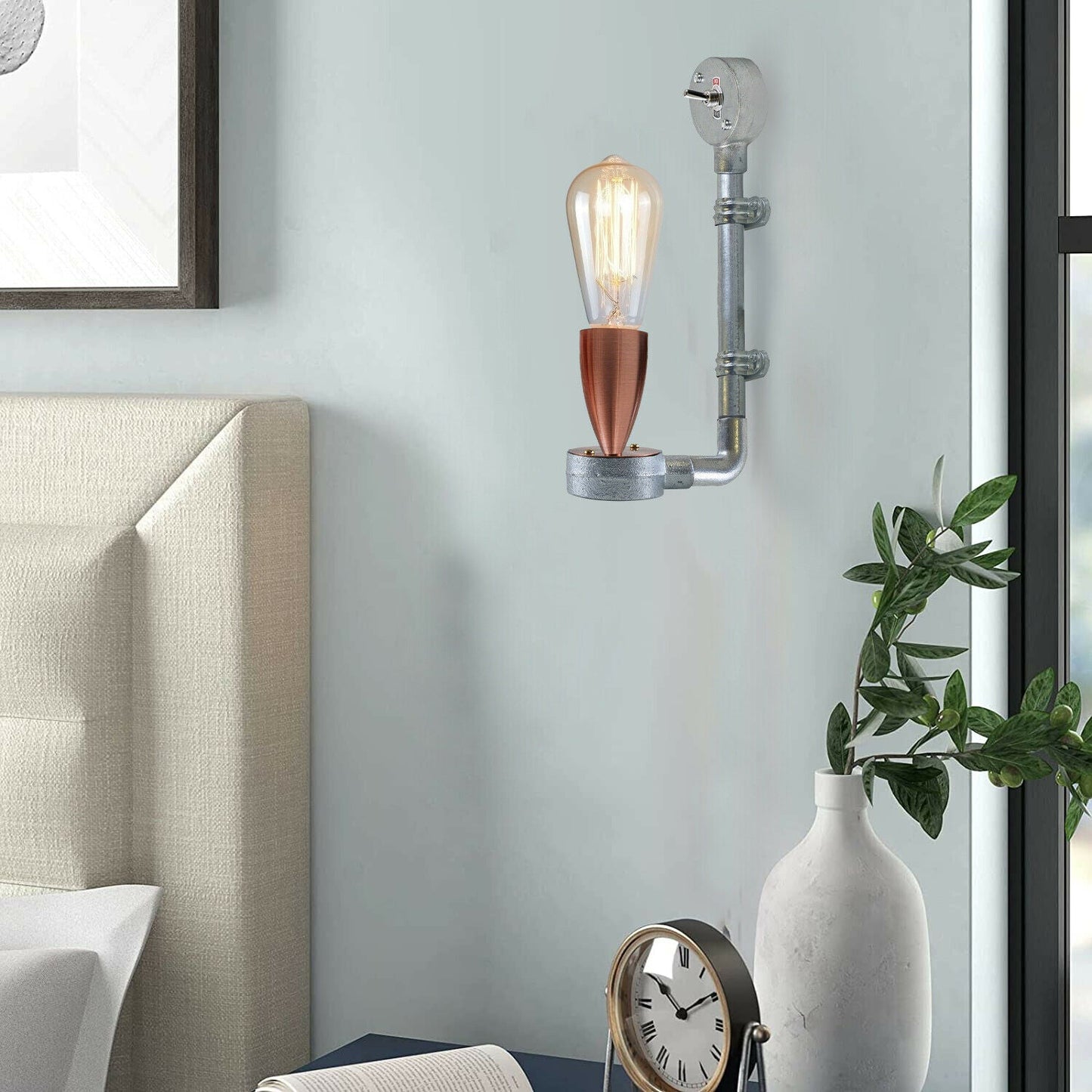 Industrial Retro Stylish Wall Designer Light Galvanized conduit Wall