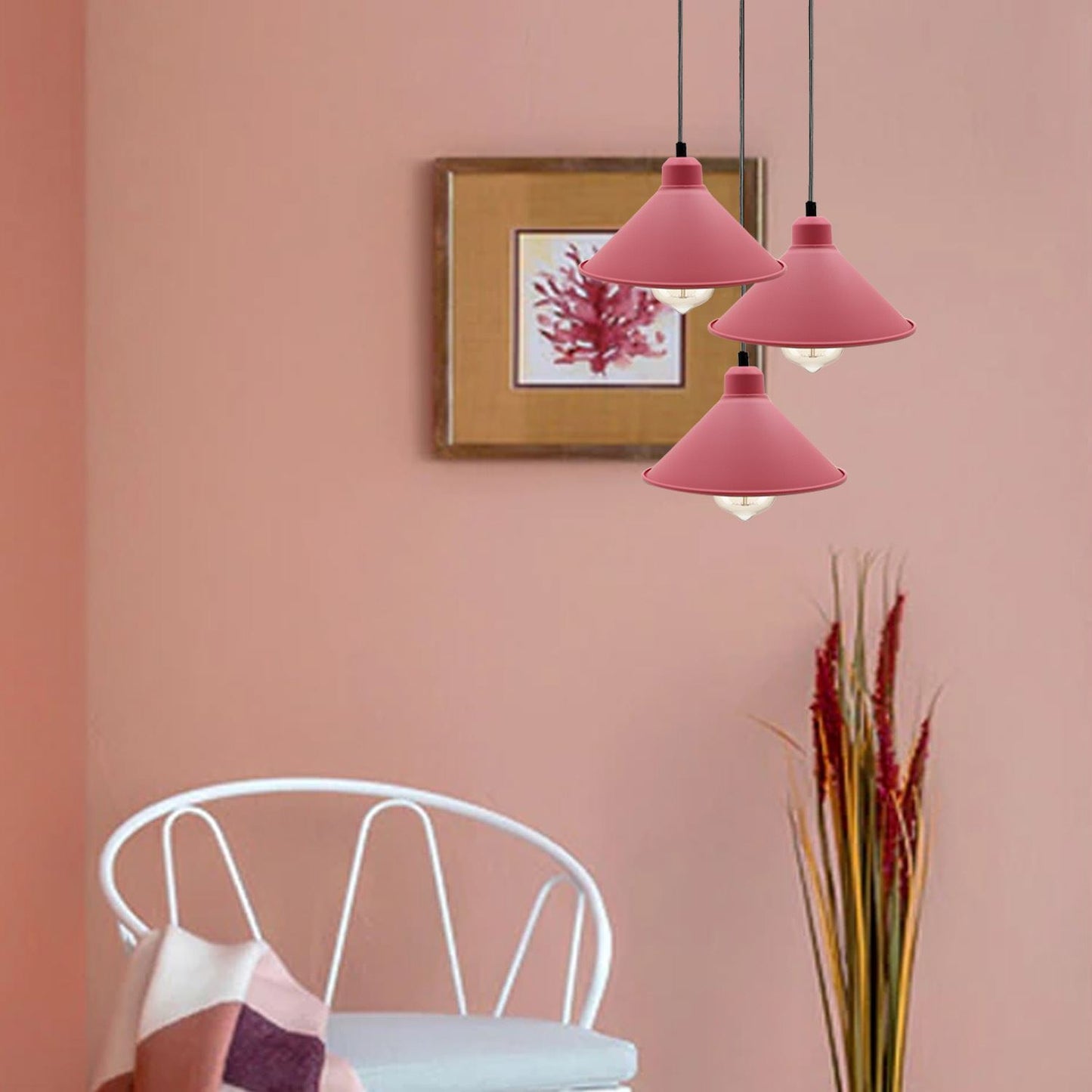 Modern Industrial Cone Shade Pendant Light E27 Adjustable Hanging Lamp