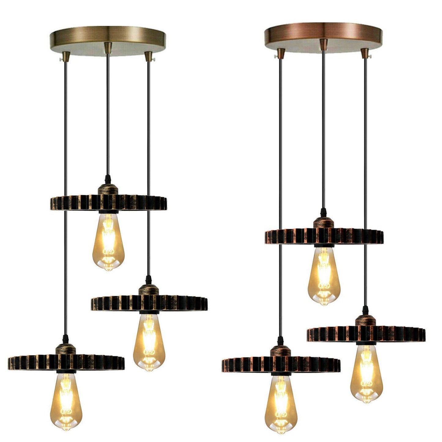 Retro Industrial Vintage Wood Pendant Light Shade Chandelier Ceiling