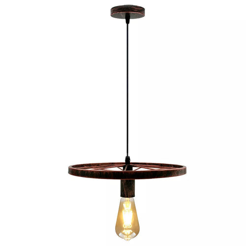 Retro Wheel Pendant Light –  E27 Base ~2245