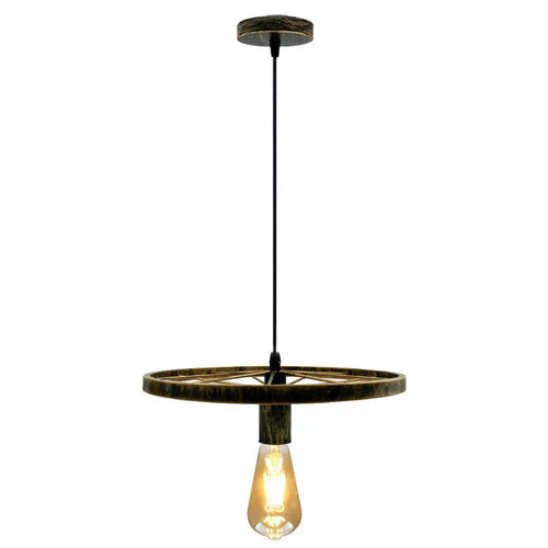 Retro Wheel Pendant Light –  E27 Base ~2245