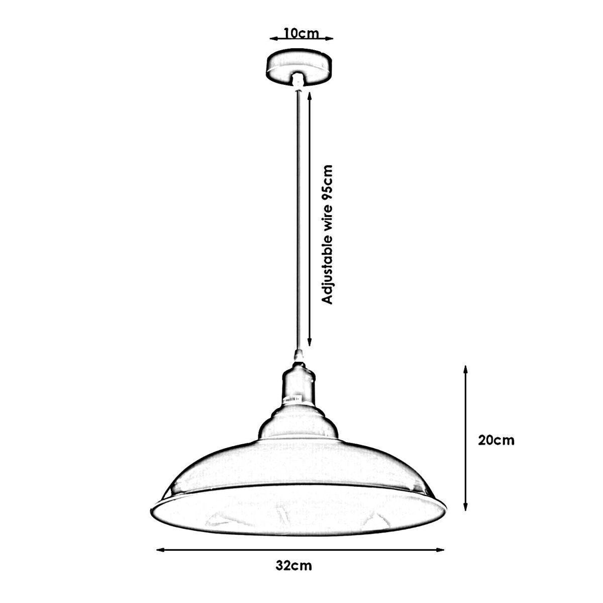 Grey colour Modern Industrial Retro Lamp Shade Pendant Light~1644