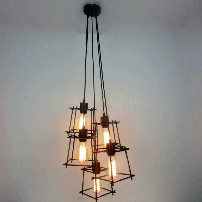 Vintage Industrial Retro Ceiling Light Cage Loft Chandelier Pendant
