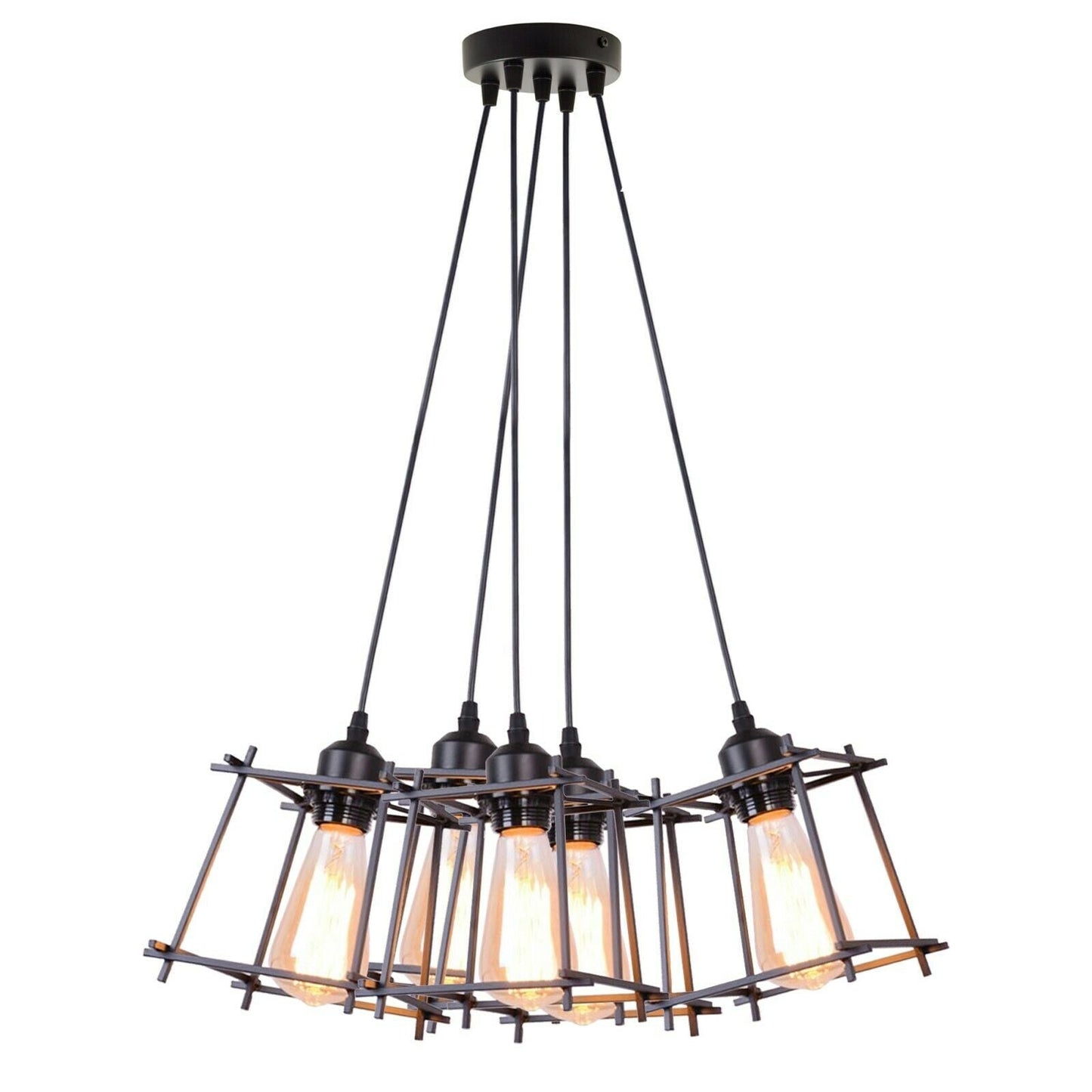 Vintage Industrial Retro Ceiling Light Cage Loft Chandelier Pendant